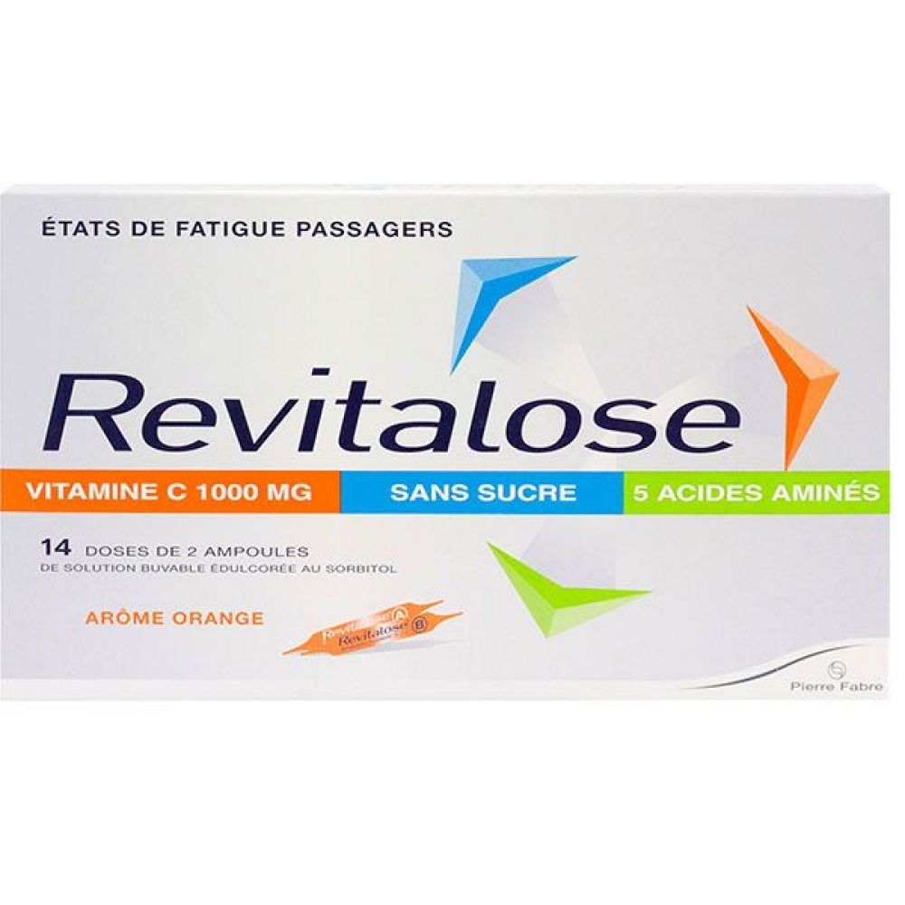 Revitalose Sans sucre 14 doses, états de fatigue passagers.