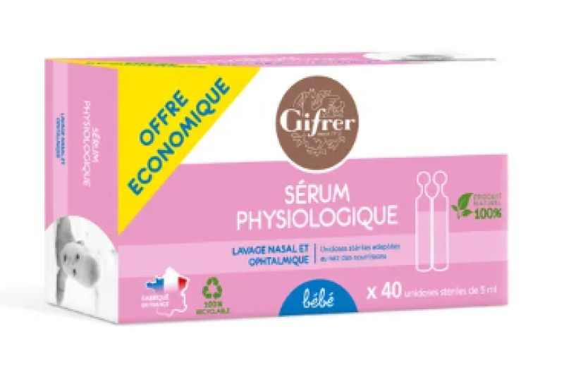 6.03 le lot de 3 boîtes de sérum physiologique Gifrer.