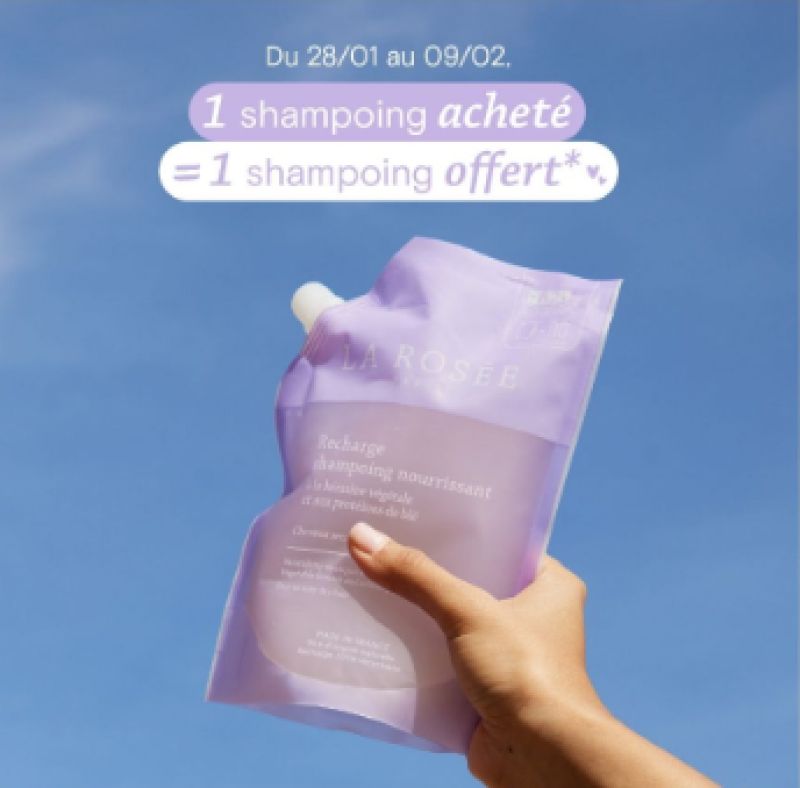 1 shampoing acheté = 1 shampoing offert.