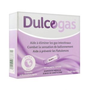 Dulcogas - Goût menthe - 18 sachets/sticks