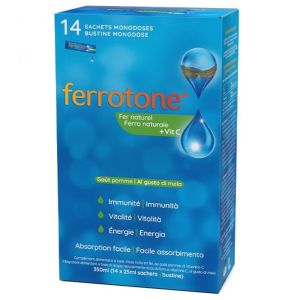 Ferrotone pomme- Immunité, vitalité et énergie - 14 sachets monodoses
