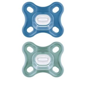 MAM - Sucettes comfort en Silicone 0 Mois et + avec Boîte de Stérilisation - 2 sucettes