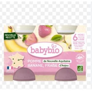 Babybio - Pomme Banane Fraise - 2X130G