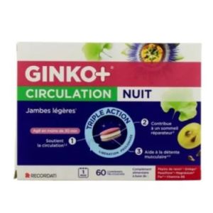 Bouchara - Ginko+ circulation nuit - 60 comprimés