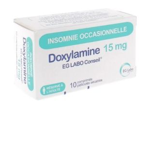 EG labo - Doxylamine 15 mg - 10 comprimés pelliculés sécables