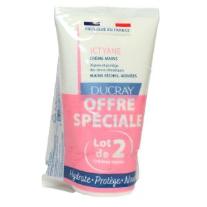 Ducray - Ictyane crème mains sèches et abîmées - 2x50ml