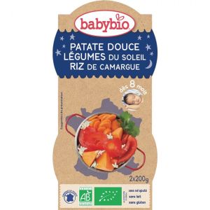 Babybio - Patate douce, légumes du soleil, riz de Camargue - dès 8 mois - 2 x 200 g