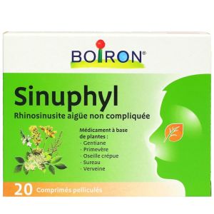 Boiron - Sinuphyl -  Rhinosinusite aigüe non compliquée - 20 comprimés pelliculés