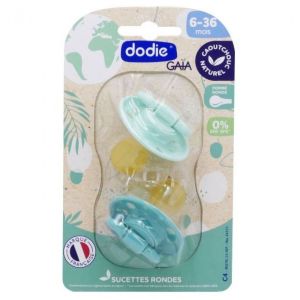 Dodie - Lot de 2 sucettes rondes - 6-36 mois