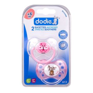 Dodie - Sucettes anatomique symétrique silicone 6-18 mois - 2 sucettes