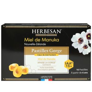 Herbesan - Pastille miel de manuka 15+ - 16 pastilles