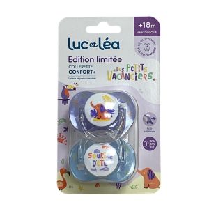 Luc & léa - Sucette collerette confort+ édition les petits vacanciers 18mois+ - lot de 2 Sucettes