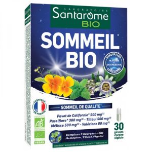 Santarome Bio - Sommeil Bio - 30 gélules d'origine végétale
