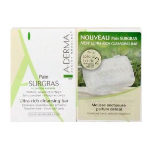 Aderma - Pain surgras - Nutritif - Lot de 2 X 100 g