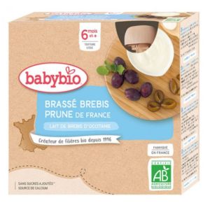 Babybio - Brassé Brebis Prune d'Aquitaine - dès 6 mois - 4x85g