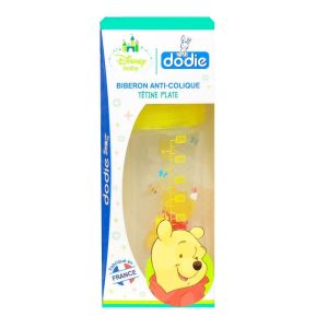 Dodie - Biberon anti-colique tétine plate Winnie disney baby 0-6 mois débit 2 - biberon 270ml