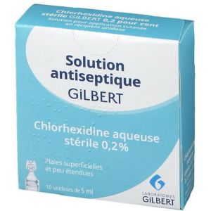 Gilbert - Chlorhexidine Solution Antiseptique - 10 unidoses