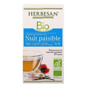 Herbesan - Infusion bio n°8 nuit paisible - 20 sachets