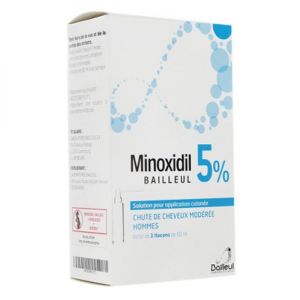 Minoxidil Bailleul 5% - 3 flacons de 60 ml