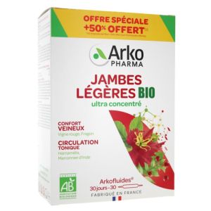 Arkopharma - Arkofluides Jambes Légères Bio - 20 Ampoules + 10 offertes