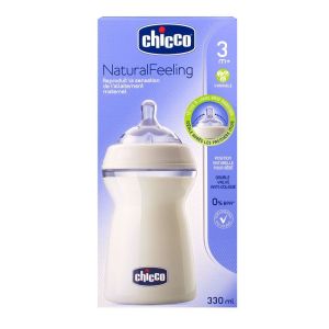 Chicco - Biberon NaturalFeeling 3 mois et plus débit variable - 330 ml