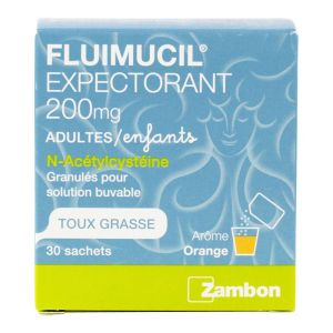 Fluimucil Expectorant 200mg Adultes/enfants sans sucre - 30 sachets
