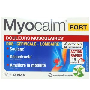 Les 3 Chênes - Myocalm Fort douleurs musculaires dos cervicale lombaire -15 comprimés
