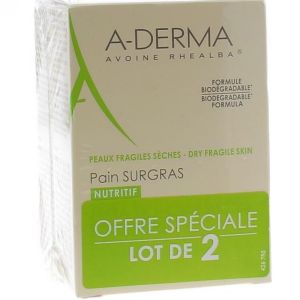 Aderma - Pain surgras - Nutritif - Lot de 2 X 100 g