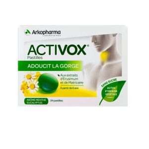 Arkopharma - Activox pastilles goût menthe eucalyptus - 24 pastilles