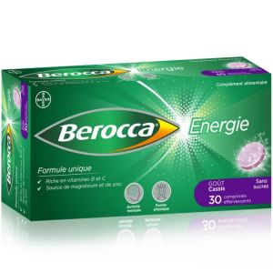 Berocca - Energie goût cassis sans sucre- 30 comprimés