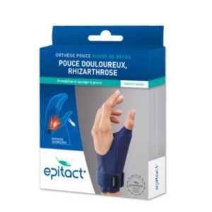 Epitact - Orthèse Pouce Rigide de Repos Rhizarthrose Main Droite, Taille S - 1 unite