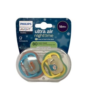 Philips Avent - Sucettes Ultra air night time 18mois+ - lot de 2 Sucettes