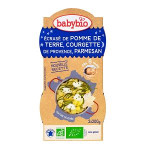 Babybio - Ecrasé de pomme de terre, courgette de Provence, Parmesan - dès 8 mois - 2x200g