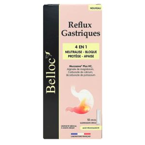 Belloc - Reflux gastriques 4en1 - 12 sticks goût pêche blanche