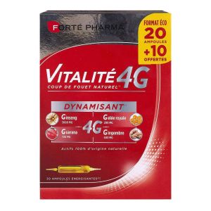 Forté Pharma - Vitalité 4G Dynamisant - 30 ampoules