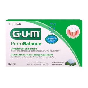 Gum - Perio balance - complement alimentaire - gout menthe fraiche - 30 cp