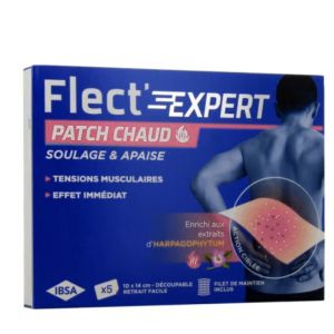 IBSA - FLECT'EXPERT Patch chaud Soulage & Apaise - 5 patchs 10x14 cm