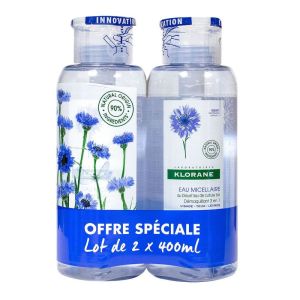 Klorane - Lot de 2 Eau micellaire - 2x400 mL