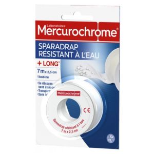 Mercurochrome - Sparadrap réistant à l'eau 7Mx2,5 - 1 bobine