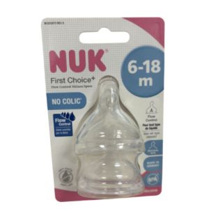 NUK - Tétines first choice + 6-18 mois no colic - Lot de 2