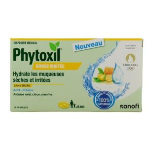 Sanofi - Phytoxil gorge irritée sans sucre goût miel citron menthe - 16 pastilles
