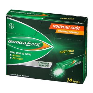 Berocca Boost - Goût Cola - 14 Sticks à Prendre Sans Eau