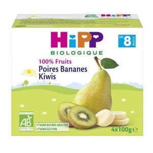 HiPP - 100 % fruits poires bananes kiwis - 4 x 100 g - dès 8 mois