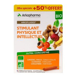 Arkopharma - Arkofluide Stimulant Physique et Intellectuel - 30 ampoules