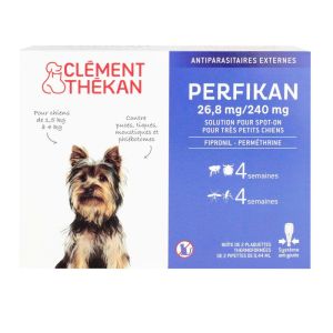 Clément Thékan - Perfikan 26,8 mg/240 mg Très Petits Chiens 4 Pipettes