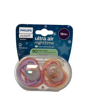 Philips Avent - Sucettes Ultra air night time 18mois+ - Lot de 2 Sucettes