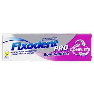 Fixodent Pro - Complete Soin confort - crème adhésive pour prothèse dentaires