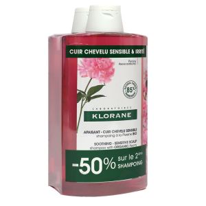 Klorane - Lot de 2 shampoing apaisant - 2x400 mL