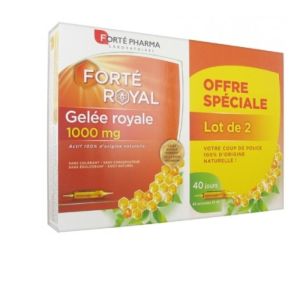 Forté Pharma - Forté Royal Gelée Royale 1000 mg Lot de 2 x 20 Ampoules
