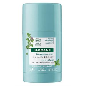 Klorane - Masque en stick à la menthe aquatique et à l'argile Bio - 25g